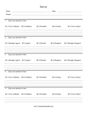 Survey Teachers Printable