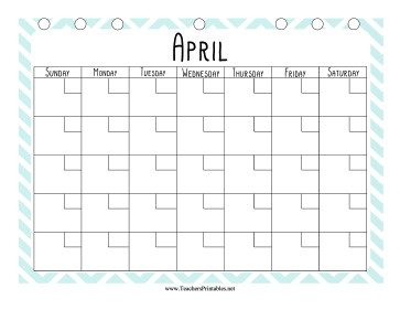 Teacher Organization Binder Calendar April Teachers Printable