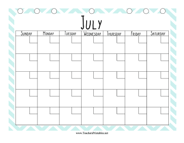 Teacher Organization Binder Calendar July Teachers Printable