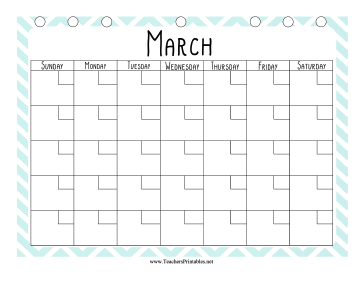 Teacher Organization Binder Calendar March Teachers Printable