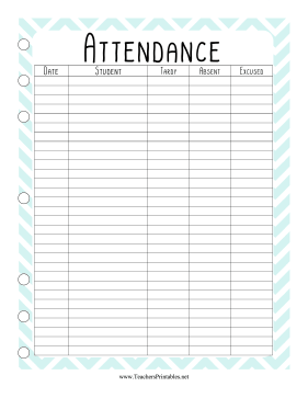 Teacher Organization Binder Student Attendance Log Teachers Printable