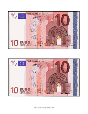 Ten Euro Note Obverse Teachers Printable
