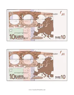 Ten Euro Note Reverse Teachers Printable