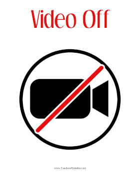 Video Off Distance Learning Sign Teachers Printable