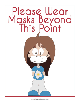 Wear Masks Beyond This Point Sign Teachers Printable