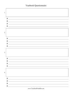 Yearbook Questionnaire Teachers Printable