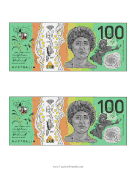 AUD Hundred Dollar Note Obverse