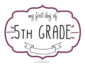 First Day Fifth Grade Sign