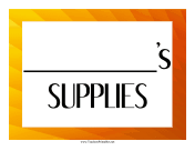Individual Student Supplies Label
