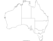 Blackline Map of Australia