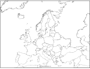 Blackline Map of Europe