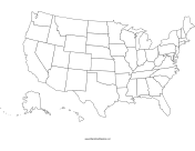 United States Blackline Map
