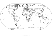 Blackline Map of the World