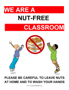 Nut-Free Classroom Poster