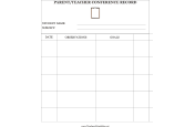 Parent-Teacher Conference Record