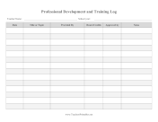 Professional Development And Training Log