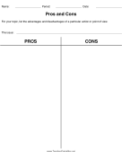 Pros and Cons Chart