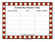 School Bus Route Tally