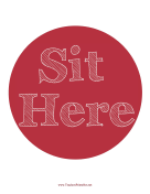 Sit Here Circle Red