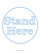 Stand Here Circle Blue