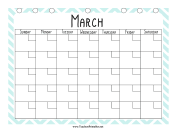 Teacher Organization Binder Calendar March