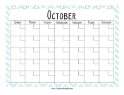 Teacher Organization Binder Calendar October