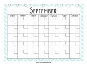 Teacher Organization Binder Calendar September