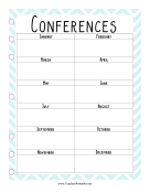 Teacher Organization Binder Conference Calendar
