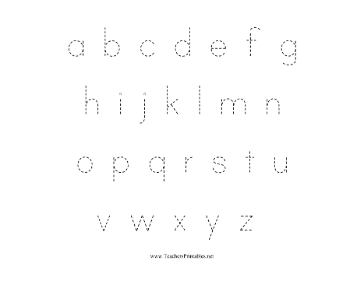 Alphabet Lower Case Teachers Printable