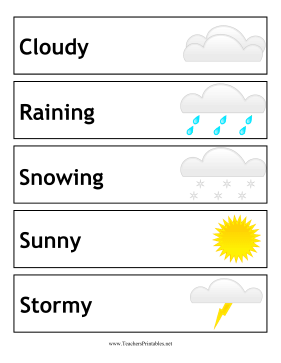 Calendar Weather Teachers Printable