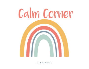 Calm Corner Sign Teachers Printable