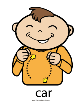 Car Sign Color Teachers Printable