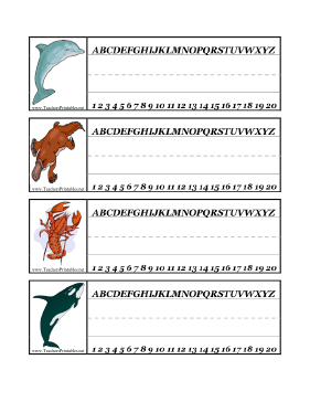Desk Tag Aquatic Life Teachers Printable