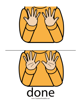 Done Sign Color Teachers Printable