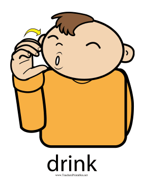 Drink Sign Color Teachers Printable