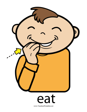 Eat Sign Color Teachers Printable