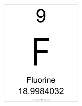 Fluorine Teachers Printable