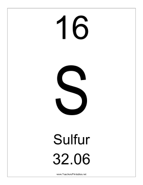 Sulfur Teachers Printable