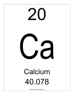Calcium Teachers Printable