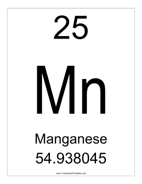 Manganese Teachers Printable