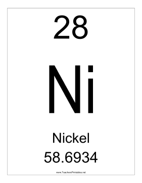 Nickel Teachers Printable