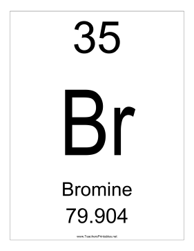 Bromine Teachers Printable