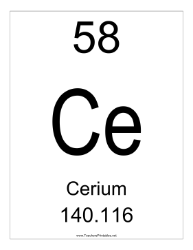 Cerium Teachers Printable