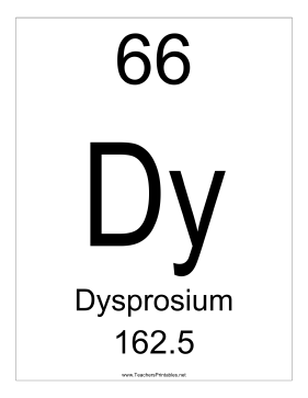 Dysprosium Teachers Printable