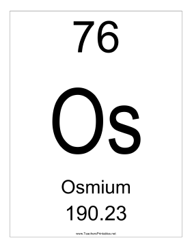 Osmium Teachers Printable