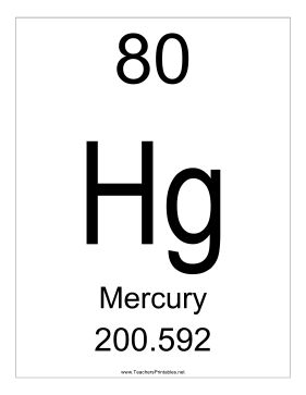 Mercury Teachers Printable