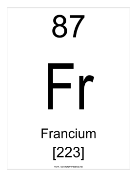 Francium Teachers Printable