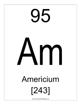 Americium Teachers Printable