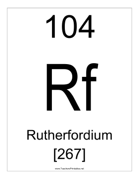 Rutherfordium Teachers Printable