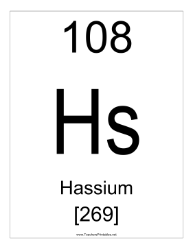 Hassium Teachers Printable